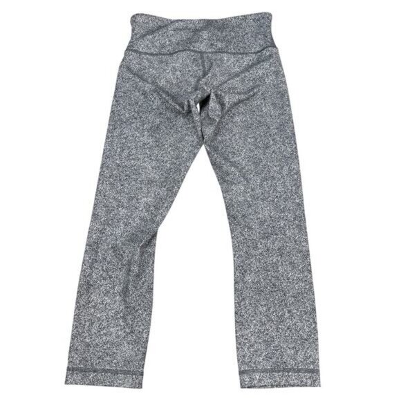 LULULEMON Wunder Under Crop III Size 4 Rio Mist White Black - Picture 7 of 9